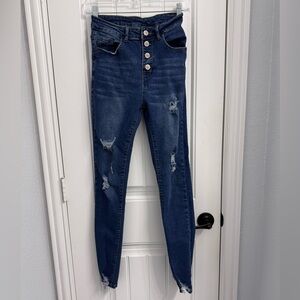 SHEIN button fly skinny jeans